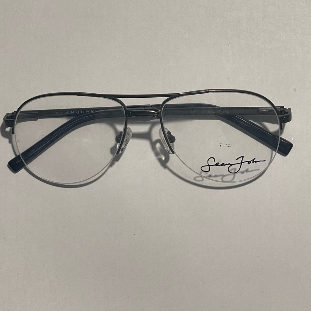 Men’s Sean Jean Eye Rx’able Eyeglass Frame Black And Grey Metal